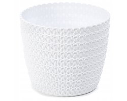 Magnolia Jersey Pot Wit 22cm - Stijlvolle Wollen Look voor Binnen & Buiten