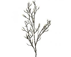 Magnolia Kunsttak Lente Decoratie Tak met Knoppen Bruin Wit L135cm