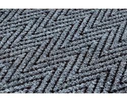 MAGNUS Grijze Zigzag Deurmat - 100x110 cm - Antislip