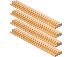 Mahjong stenen rekken - Spel houder - Spelavond organiseren - Geïntegreerde schuiver - 4 stuks - Houtkleur