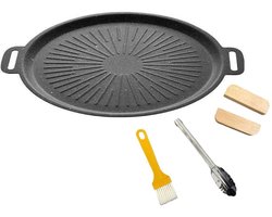 Maifan stenen barbecuegrillpan, antiaanbakpan voor huishoudelijk gebruik, teppanyaki, Koreaanse barbecuepan, draagbaar gasfornuis, buitengrillpan, grillpan op zonne-energie