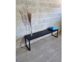 Maikku | Zwart houten bankje | Vurenhout | 90cm breed