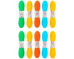 Maïs tangen - 5 paar / 10 stuks - Maïs tangen van roestvrij staal - Grillaccessoire - In elkaar grijpend ontwerp voor veilige en gemakkelijke opslag - Ideaal voor thuis koken, barbecues, kamperen en feesten - Grote pingrepen - ANMI