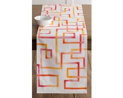 Maison d' Hermine Summer Maze Tafelloper - 100% Katoen (50x150 cm) | Perfect voor Zomerse Etentjes BBQ en Feestjes
