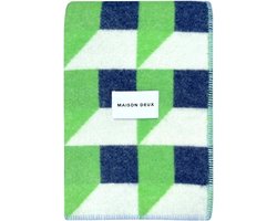 Maison Deux Cubics plaid 130x200cm apple / navy