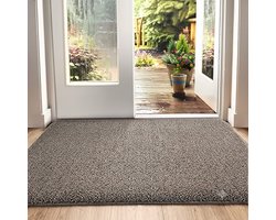 Maison Elara Deurmat 60x90 cm - Antislip Droogloopmat - Super Absorberend Entree Tapijt - Machinewasbaar - Zachte Vloermat - Bruin-Blauw