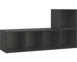 Maison Exclusive - 2-delige Tv-meubelset spaanplaat grijs