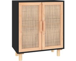 Maison Exclusive - Dressoir 60x30x70 cm massief grenen hout en rattan zwart