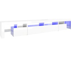 Maison Exclusive - Tv-meubel met LED-verlichting 260x36,5x40 cm hoogglans wit