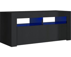 Maison Exclusive - Tv-meubel met LED-verlichting 90x35x40 cm hoogglans zwart