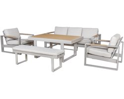Maison Loungeset - Tuinset - 5 Delig - 8 Zitplaatsen - Aluminium Frame - Taupe
