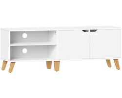 Maison Nordique - Tv kast - Tv meubel - Tv meubel hout - TvMeubel - Tv meubel wit - Tv meubels - 40cm x 140cmx50cm - Wit