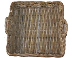 Maison Péderrey Dienblad Serveerblad Rotan Hout Naturel Breed 40 cm Lengte 40 cm hoog 4 cm