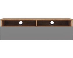 Maison’s Rednaw – Tv meubel – Tv Kast –  Eiken hout/Bruin/Grijs – Met lade – 100x30x31cm
