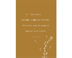 MajesticAlly metalen wandbord | A4-formaat | Geloof hoop en liefde | Metal Deco | Christelijke decoratie | Cadeau