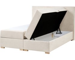 MAJOR - Boxspring - Lichtbeige - 140 x 200 cm - Polyester