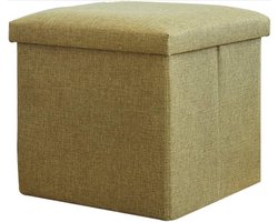 Mak40 – Hocker- Opbergkist - Opvouwbaar Zitkruk - Zitkist - Zitbank Met Opbergruimte - Kist Met Deksel - Ruimtebesparend zit bank -Opvouwbare Poef - Opbergdoos - Ruimtebesparend zit bank - Slaapkamer - Hal - Groen - 38 x 38 x 38 cm