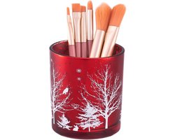 Make-up borstelhouder organizer van kristalglas, kerstboom design voor cosmetica, ideaal voor op de wastafel en als penhouder