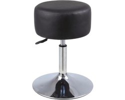 Make-up Kruk - Verstelbaar tot 65 cm - Zwart met Zilver - Kaptafel Stoel - Kaptafel krukje