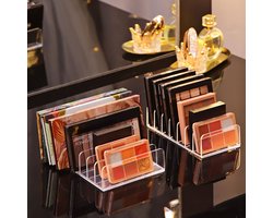 Make-up opbergdoos - Make-up palet organizer - Badkamer opbergruimte - Kaptafel opbergruimte - Kast - Oogschaduw palet houder - Contour kit organizer - Blush opbergruimte - 7-delige oogschaduw palet houder - Transparant - Twee maten - Set van 2