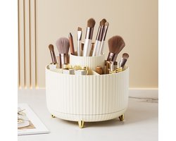 Make-up opberger, huidverzorgingsdoos organizer, make-up tafel organizer, make-up kwasten organizer, make-up organizer, roterend, badkamer organisatie, schoonheidsproducten, cosmetica, parfum - Crème