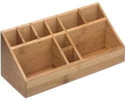 Make-up organizer 10 vakken 23 x 9 cm van bamboe - Nagellak houder - Make-up houder - Organizers