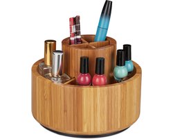 make up organizer - bamboe - draaibaar - cosmetica - lippenstift houder - Ø 20 cm