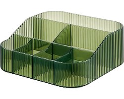 Make-up organizer, cosmetische organizer met 8 compartimenten, acryl cosmetische opberger met grote capaciteit, kaptafel organizer voor penselen, eyeliners, lippenstift en huidverzorging (groen XL)