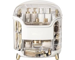 Make Up Organizer Met Lades En Deksel - Draagbare Cosmetica Opbergdoos - Luxe Make Up Opbergbox Voor Kaptafel - Sieraden - Skincare - Brush En Haaraccessoire Organizer - Multifunctionele Beauty Storage Box Voor Badkamer En Woonkamer