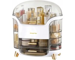 Make-up Organizer Opbergdoos met Duidelijk Deksel - Cosmetica en Huidverzorging met Lades en Compartimenten voor Lippenstift, Stof- en Waterdicht voor Make-up, Sieraden en Make-up Tafel