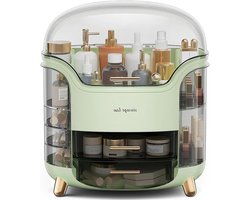 Make-up Organizer Opbergdoos met Duidelijk Deksel - Cosmetica en Huidverzorging met Lades, Lipstick Compartimenten, Stof- en Waterdicht voor Make-up, Sieraden en Badkamer Tafel
