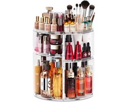 Make-Up Organizer Transparant – Nieuwe Versie Met 9 Verstelbare Niveaus – 360° Draaibare Cosmetische Opberger Voor Kaptafel & Dressoir