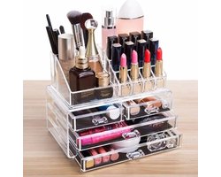 Make-Up Organizer Transparant - Skincare Organizer - Beauty en Parfum Organizer - Opbergbox Make up - Opbergdoos Cosmetica - Voor Badkamer en Make up Tafel