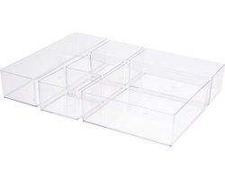 Make-up organizer voor in de la 6-vaks - Make-up en haaraccessoires ladeverdeling van 30 x 22,5 x 5 cm