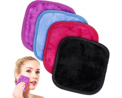 Make-up Remover Doeken 4 Stks Microfiber Herbruikbare Sneldrogende Washandjes Gezicht Handdoeken Zachte Multicolor Exfoliërende Handdoeken