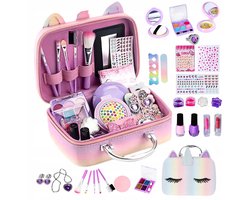 Make-up Speelgoedset - Kinder Make Up Set - met Tasje - Niet-giftige & Afwasbaar - 19x13 cm - Make up Koffer Voor Kinderen - Realistisch - Rollenspel - Cadeau