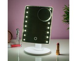 Make-Up spiegel met 16 leds en vergrootspiegel 28 x 20 cm (AA) bat exl.