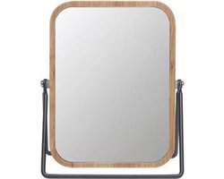 Make-Up Spiegel Rechthoekig Bamboo Hout - 3 x vergrotend