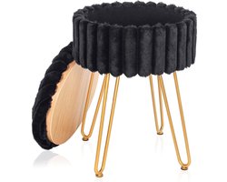 Make up Stoel - Kaptafel Kruk - Visagie - Zwart