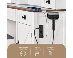 Make-Up Tafel – Kaptafel – Beautytafel – Schminktisch – Lade Meubel – Glazen Tafelblad – Instelbare LED-Verlichting - 46 x 15.4 x 54 inch