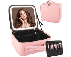 Make-up Tas met LED Spiegel en Grote Capaciteit - Cosmetische Organizer voor Reizen