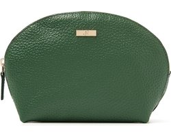 Make-up tasje met spiegel van dR Amsterdam | Klein make-up etui | Spiegeltasje leer | Dames make-up tasje | Compact etui voor make-up en 3 creditcards Mint - 110630 Green