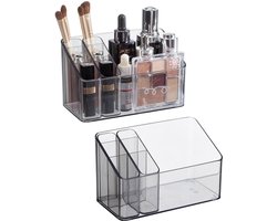 Make-uporganizer kunststof - cosmetica-opbergdoos voor make-uptafel - badkamerkast - schoonheidsproducten - desktop-opberghouder met binnenkoffer