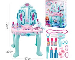 Make-uptafel voor kinderen-Kaptafel Kinderen-Speelgoed Kaptafel-met Spiegel,verlichting en muziek-kindermake-uptafel voor meisjes-Inclusief Accessoires