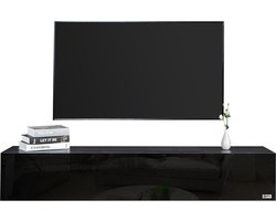 Makika- TV meubel, hoogglans zwart, zowel zwevend als op pootjes te plaatsen
