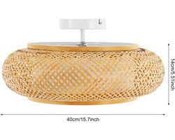 MakkelijkMooi Plafonnière - Plafondlamp - Handgeweven Bamboe Design - Warm Zacht Licht - Sfeerverlichting voor Elke Kamer