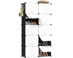 MakkelijkMooi Schoenen Opbergkast - Stellingkast voor Schoenen - Schoenenkast met 10 compartimenten voor 40 paar - 94x180x36,5cm