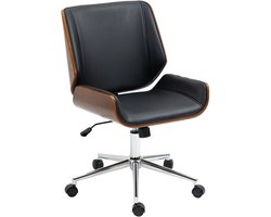 MakkelijkMooi Vergaderstoel - Bureaustoel - Hoogte Verstelbaar - Kantelfunctie - Populierenhout Details Comfort & Design Zwart