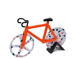 Mako Pizzasnijder Fiets - Oranje - Pizza Snijder - Pizza Fiets - Pizzames - Pizza Accessoires - Pizza Cadeau - Fiets Gadget
