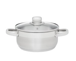 Maku Kitchen Life Basis Kookpan met glazen deksel staal 2 L 18 cm